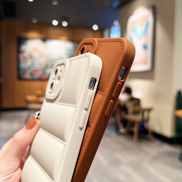 For iPhone 13 Pro Max Eiderdown Airbag Frosted TPU Phone Case(Brown) - iPhone 13 Pro Max Cases by buy2fix | Online Shopping UK | buy2fix