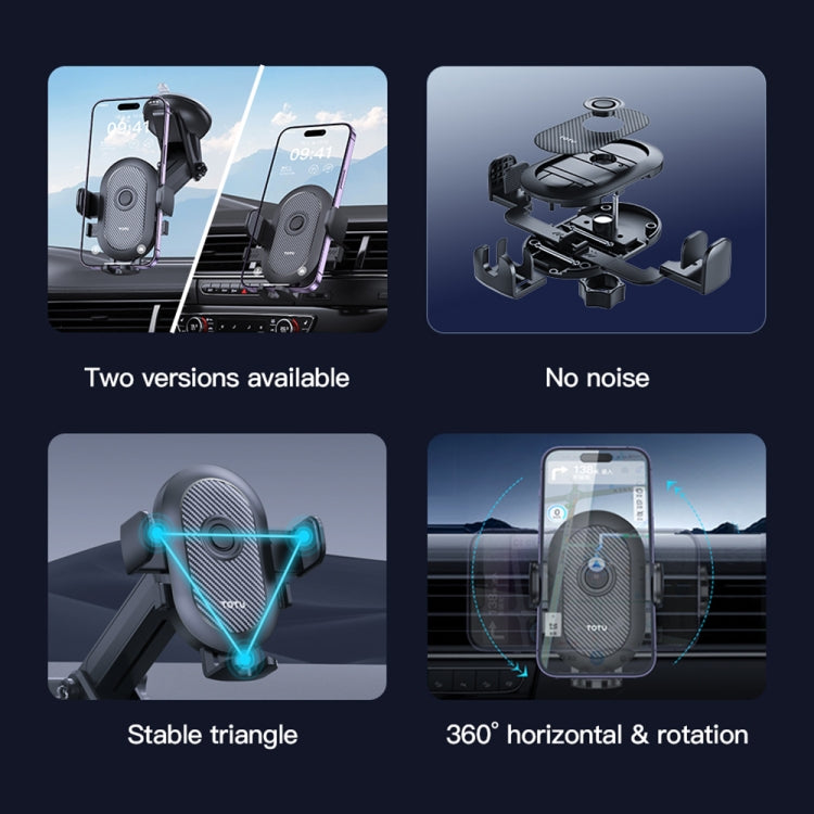 TOTU CH-3 Series One-Touch Locking Car Holder, Suction Cup Version(Black) - Universal Car Holders by TOTUDESIGN | Online Shopping UK | buy2fix