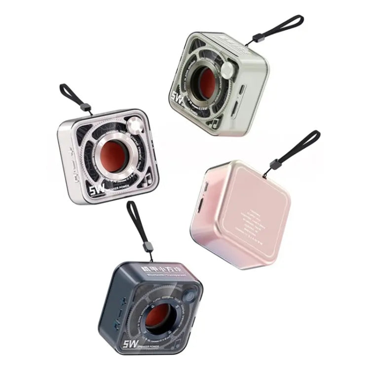 T&G DW12 Portable Mini Wireless Bluetooth Speaker Transparent Subwoofer Support TF Card(Pink) by T&G