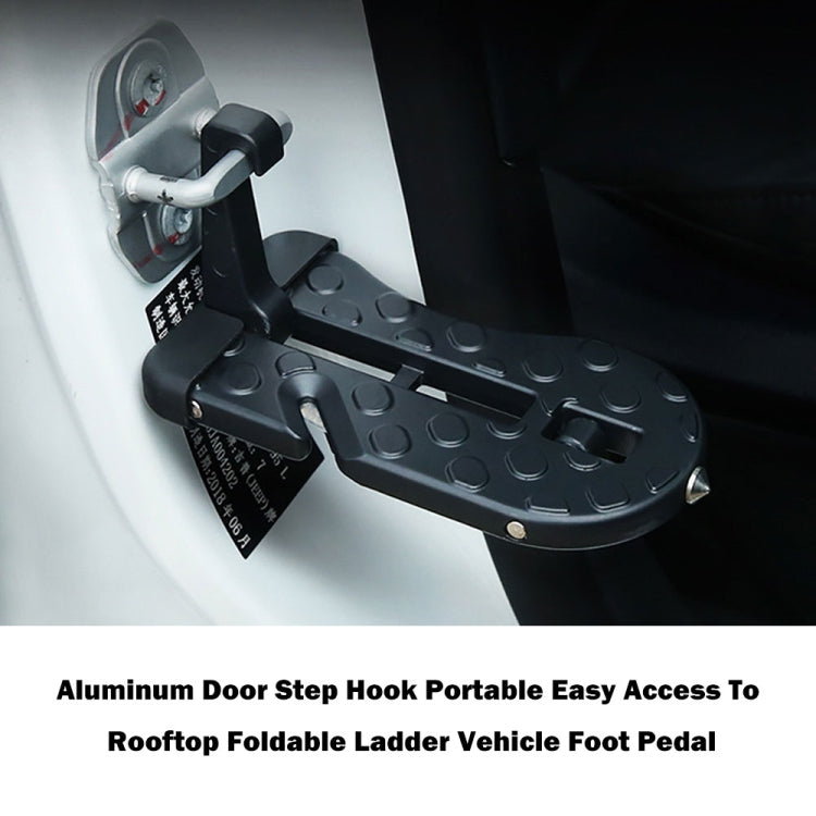 BF013-BK Automotive Door Step Hook Aluminum Foldable Ladder Mini Foot Pedal for Jeep SUV Truck WP - Foot Pedal by buy2fix | Online Shopping UK | buy2fix