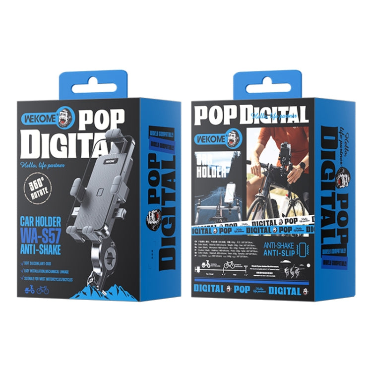 WK WA-S57 Pop Power Series Mechanical Motorcycle Phone Holder(Black) by WK