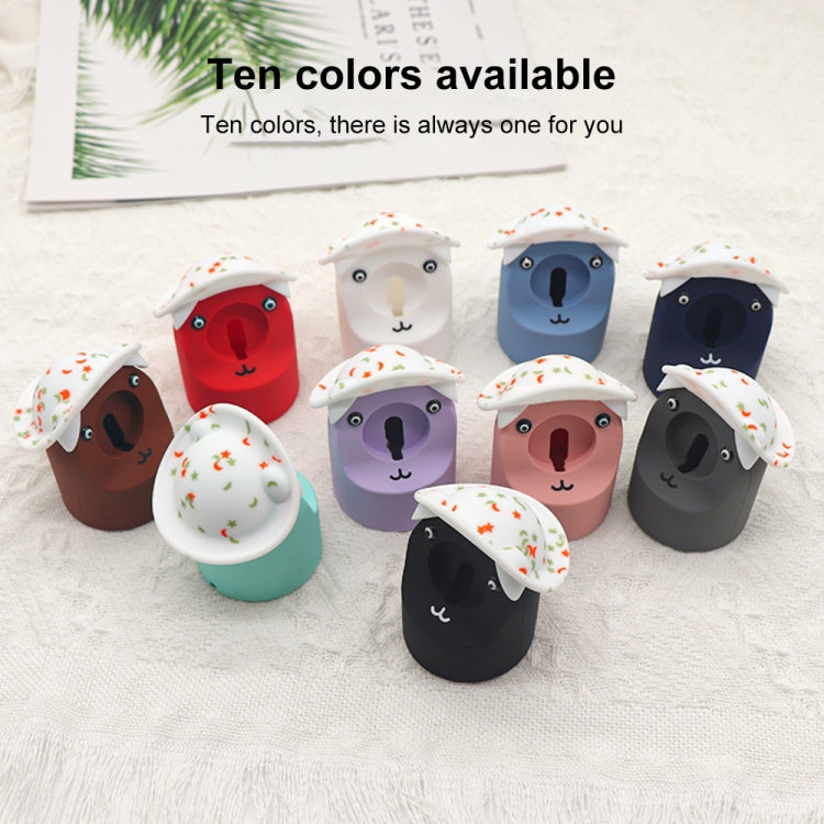 For Apple Watch Series Hat Bear Shaped Silicone Charging Base(Blue) by buy2fix