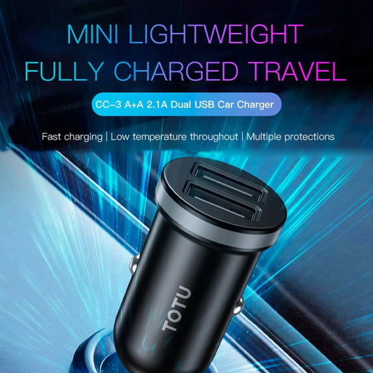 TOTU CC-3 2.1A Dual USB-A Port Car Charger(Grey) by TOTUDESIGN