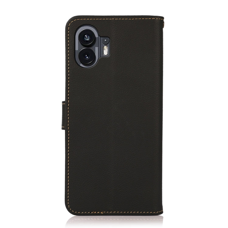 For Nothing Phone 2 KHAZNEH Custer Genuine Leather RFID Phone Case(Black) - Nothing Cases by buy2fix | Online Shopping UK | buy2fix