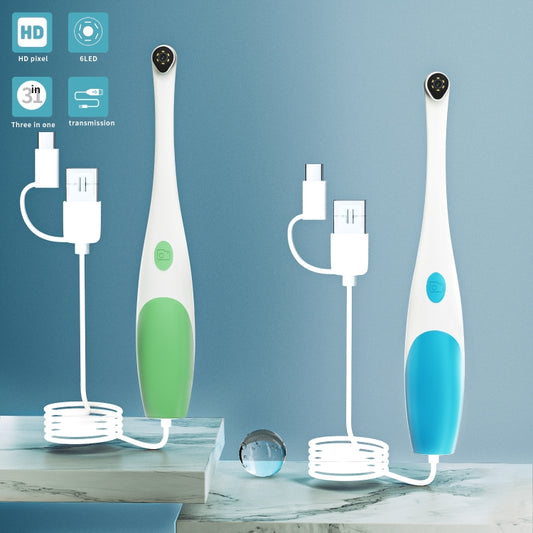 AN109 6LEDs 1080P 3 in 1 Visible Oral Endoscope(Green) by buy2fix