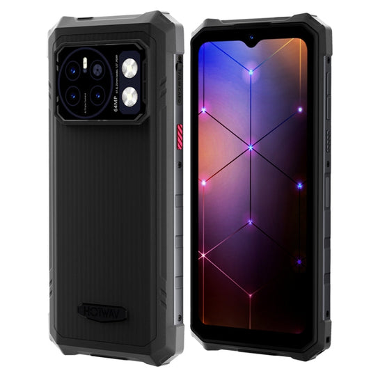 HOTWAV CYBER 13 Pro, 12GB+256GB, IP68/IP69K Rugged Phone, 10800mAh, 6.6 inch Android 13 UNISOC T619 Octa Core, Network: 4G, NFC, OTG(All Black) by HOTWAV