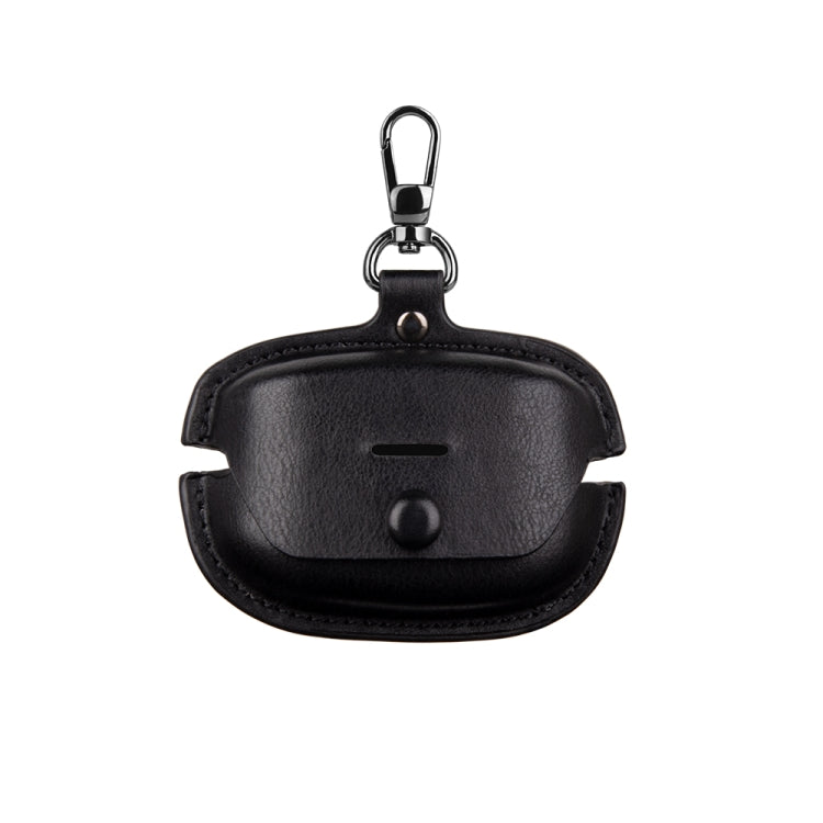 For Sony WF-1000XM4 Leather TWS Earphone Protective Case with Hook(Black) - Other Earphone Case by buy2fix | Online Shopping UK | buy2fix