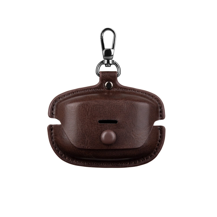 For Sony WF-1000XM4 Leather TWS Earphone Protective Case with Hook(Dark Brown) - Other Earphone Case by buy2fix | Online Shopping UK | buy2fix