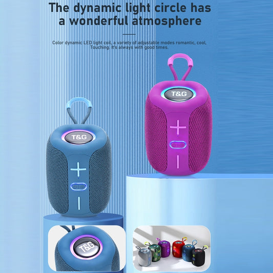 T&G TG-658 Outdoor USB High Power 8W Heavy Bass Wireless Bluetooth Speaker(Purple) by T&G