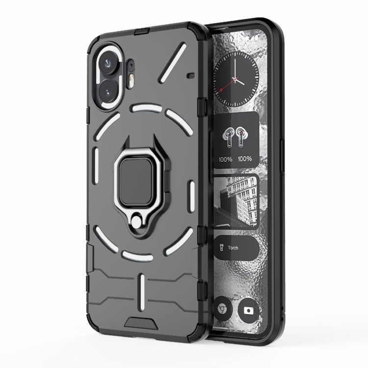 For Nothing Phone 2 Shockproof PC + TPU Holder Phone Case(Black) - Nothing Cases by buy2fix | Online Shopping UK | buy2fix