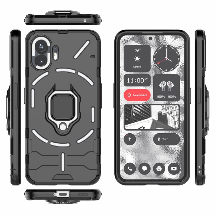 For Nothing Phone 2 Shockproof PC + TPU Holder Phone Case(Black) - Nothing Cases by buy2fix | Online Shopping UK | buy2fix