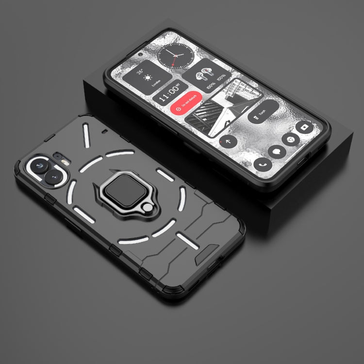 For Nothing Phone 2 Shockproof PC + TPU Holder Phone Case(Black) - Nothing Cases by buy2fix | Online Shopping UK | buy2fix