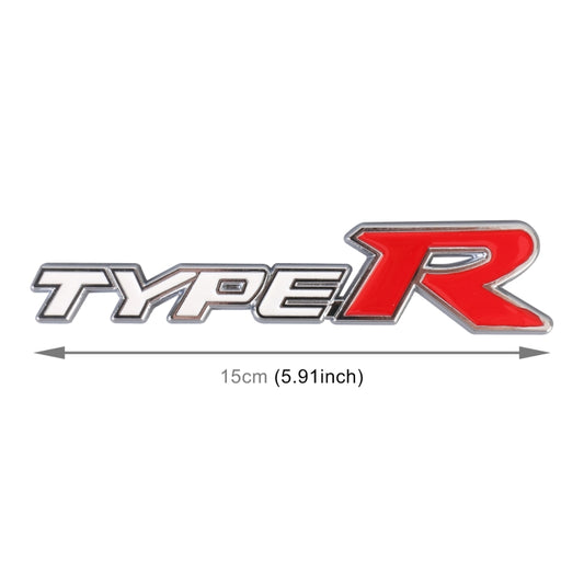 Car TYPE-R Personalized Aluminum Alloy Decorative Stickers, Size:15x3x0.4cm(White Red) by buy2fix