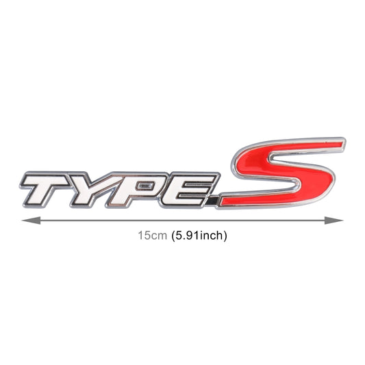 Car TYPE-S Personalized Aluminum Alloy Decorative Stickers, Size:15x3x0.4cm(White Red) by buy2fix