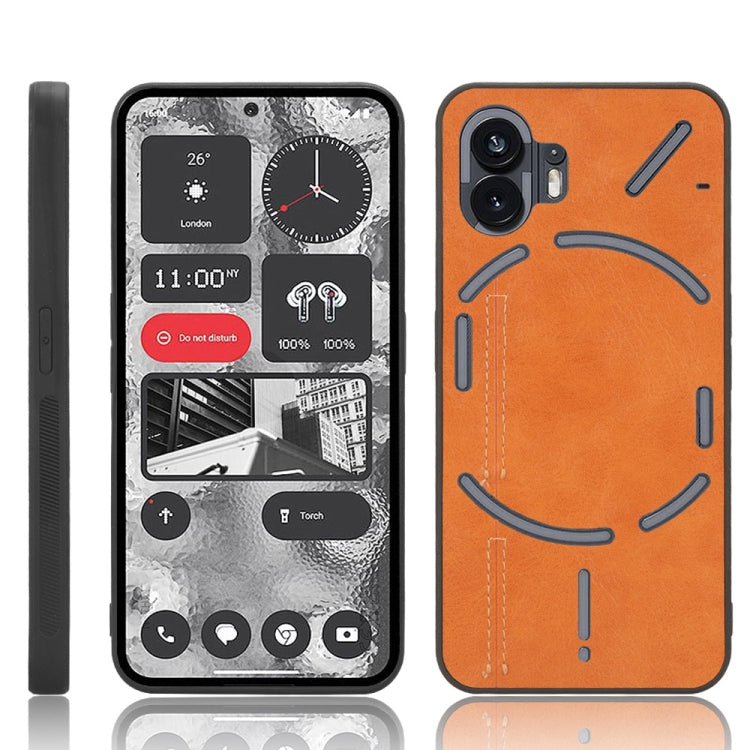For Nothing Phone 2 Cow Pattern Sewing Back Cover Phone Case(Yellow) - Nothing Cases by buy2fix | Online Shopping UK | buy2fix