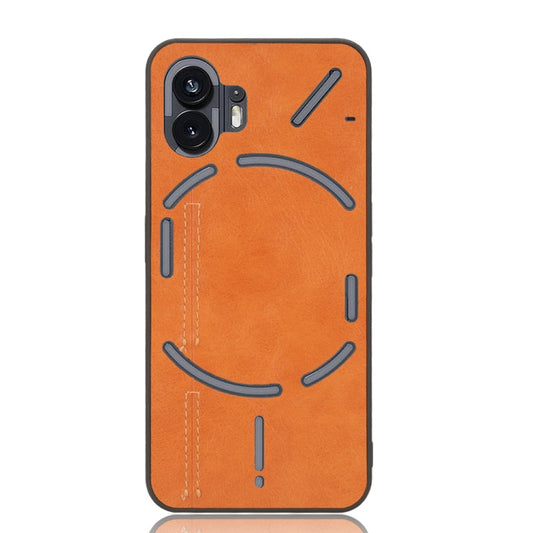 For Nothing Phone 2 Cow Pattern Sewing Back Cover Phone Case(Yellow) by buy2fix