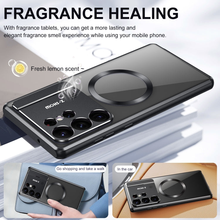For Samsung Galaxy S22 Ultra 5G Aromatherapy Holder Single-sided MagSafe Magnetic Phone Case(Purple) - Galaxy S22 Ultra 5G Cases by buy2fix | Online Shopping UK | buy2fix