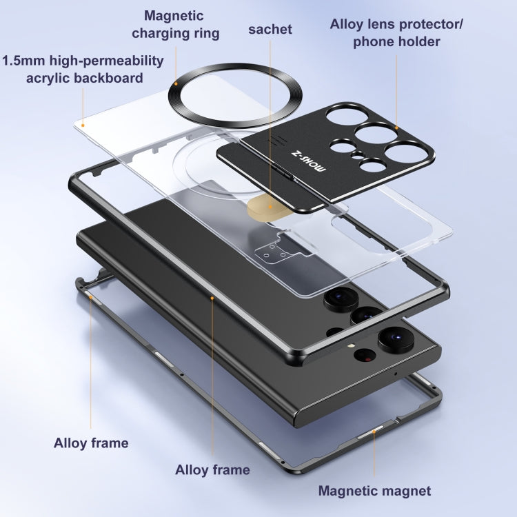 For Samsung Galaxy S22 Ultra 5G Aromatherapy Holder Single-sided MagSafe Magnetic Phone Case(Purple) - Galaxy S22 Ultra 5G Cases by buy2fix | Online Shopping UK | buy2fix