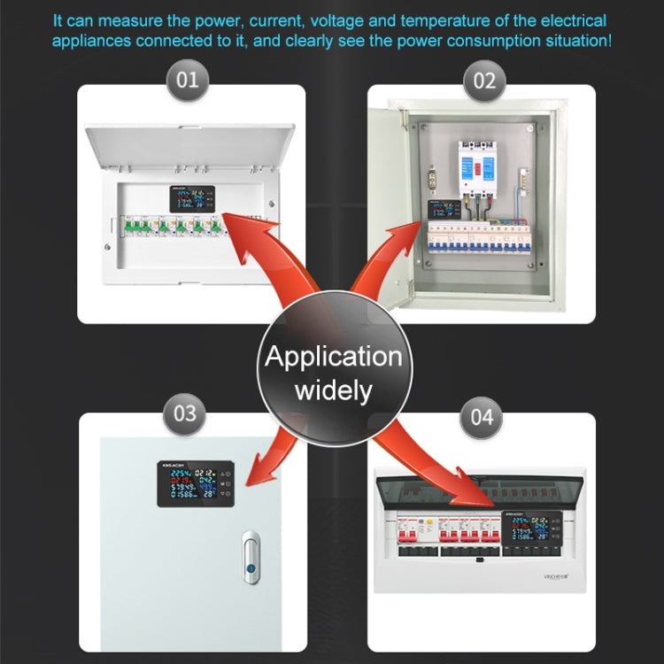 KWS-AC301L-100A 50-300V AC Switching Digital Display Current Voltmeter with 485 Communication(Black) by buy2fix