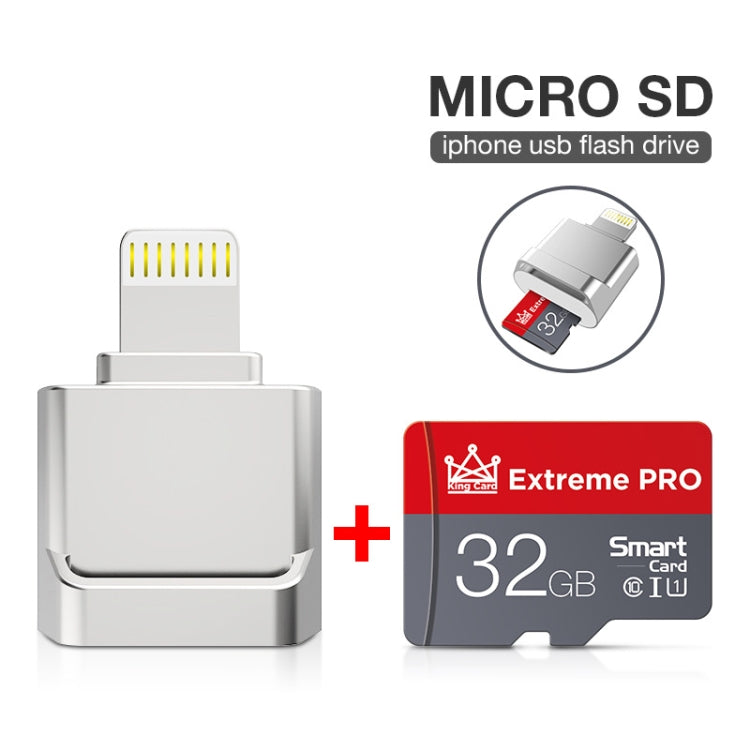 MicroDrive 8pin To TF Card Adapter Mini iPhone & iPad TF Card Reader, Capacity:16GB(Silver) - by MICRODRIVE | Online Shopping UK | buy2fix