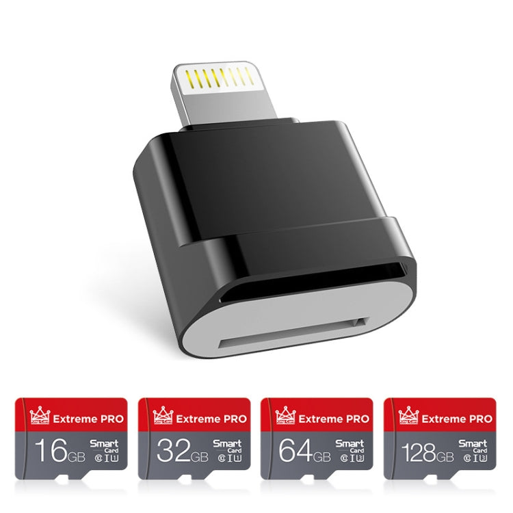 MicroDrive 8pin To TF Card Adapter Mini iPhone & iPad TF Card Reader, Capacity:128GB(Black) - by MICRODRIVE | Online Shopping UK | buy2fix