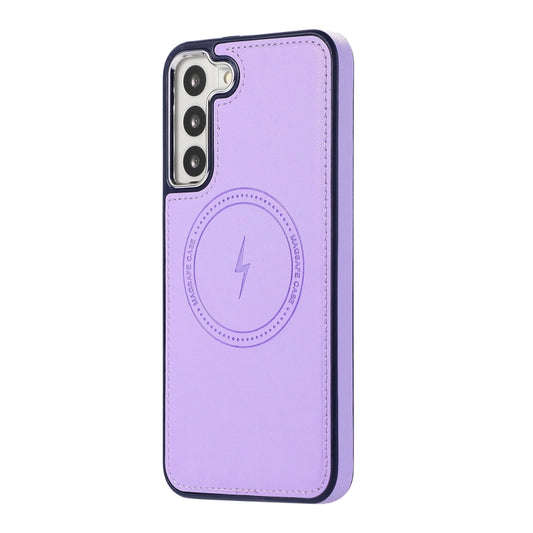 For Samsung Galaxy S23 5G Side Leather Magsafe Phone Case(Light Purple) by buy2fix