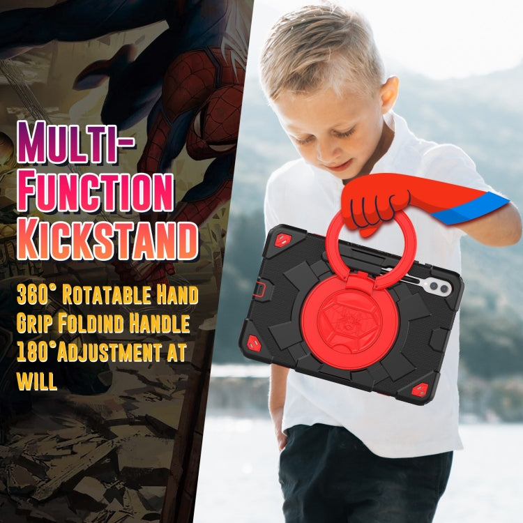 For Samsung Galaxy Tab S9+ / S10+ Spider Rotation Handle Silicone Hybrid PC Tablet Case(Black Red) by buy2fix