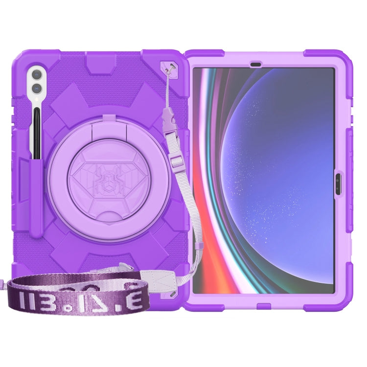 For Samsung Galaxy Tab S9+ / S10+ Spider Rotation Handle Silicone Hybrid PC Tablet Case(Purple) - Galaxy Tab S9+ Cases by buy2fix | Online Shopping UK | buy2fix