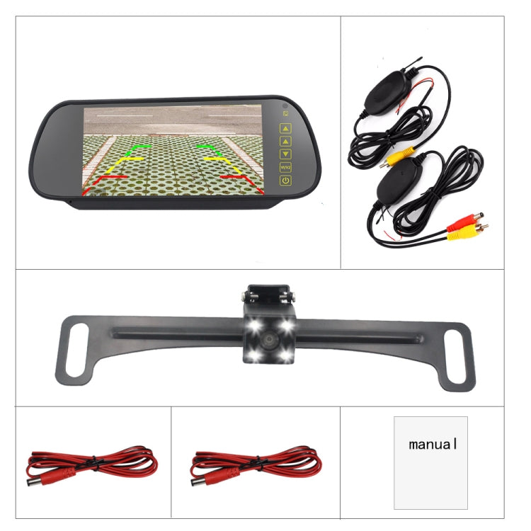 PZ709 437-W 7.0 inch TFT LCD Car External Wireless Rear View Monitor for Car Rearview Parking Video Systems - Rear View Cameras by buy2fix | Online Shopping UK | buy2fix