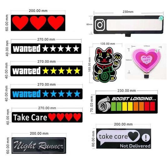 EL Luminous Car Stickers Cold Light Car Stickers Car Luminous Pattern Decoration(Wanted Yellow) by buy2fix