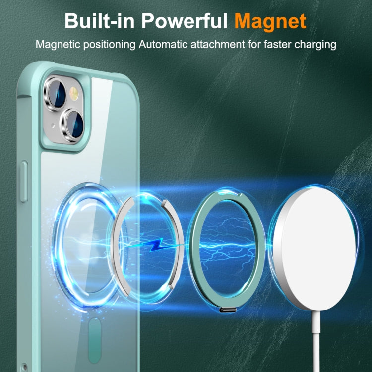 For iPhone 15 MagSafe Magnetic Rotating Holder Phone Case(Lake Blue) - iPhone 15 Cases by buy2fix | Online Shopping UK | buy2fix