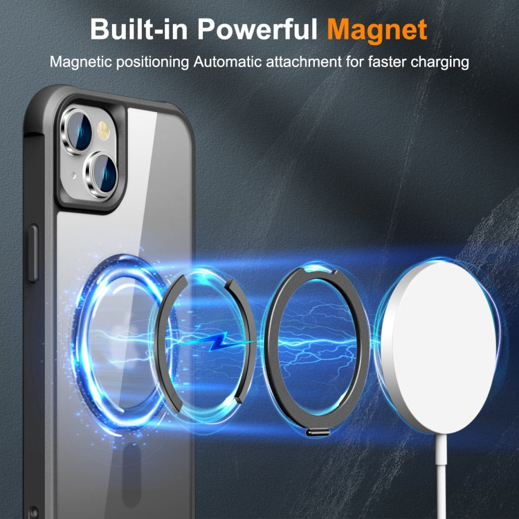 For iPhone 14 / 13 MagSafe Magnetic Rotating Holder Phone Case(Black) - iPhone 14 Cases by buy2fix | Online Shopping UK | buy2fix