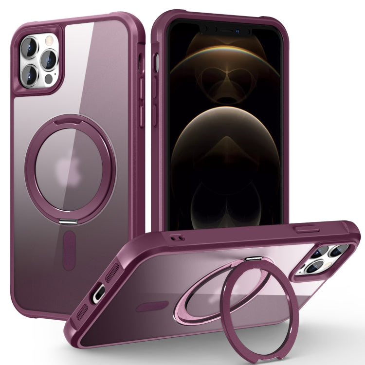 For iPhone 13 Pro Max / 12 Pro Max MagSafe Magnetic Rotating Holder Phone Case(Wine Red) - iPhone 13 Pro Max Cases by buy2fix | Online Shopping UK | buy2fix