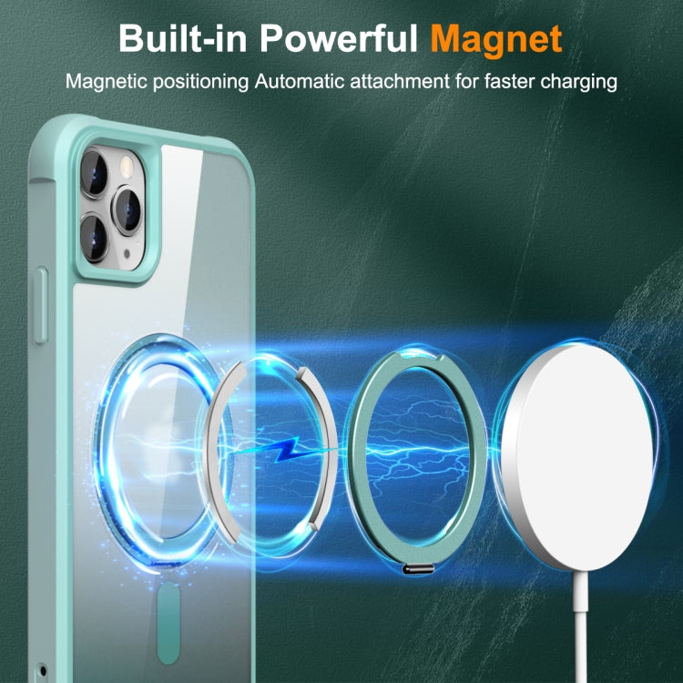 For iPhone 11 Pro Max MagSafe Magnetic Rotating Holder Phone Case(Lake Blue) - iPhone 11 Pro Max Cases by buy2fix | Online Shopping UK | buy2fix