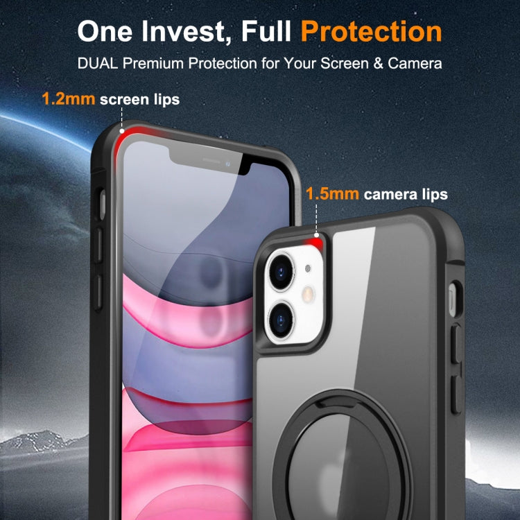 For iPhone 11 MagSafe Magnetic Rotating Holder Phone Case(Black) by buy2fix