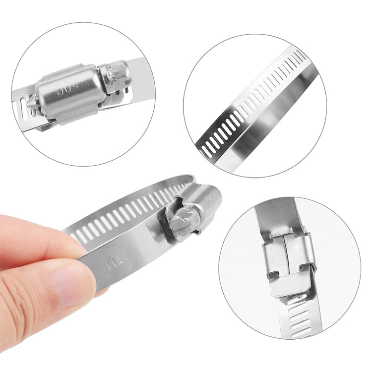 10 PCS Stainless Steel Hose Clamps Pipe Clip Fuel Line Clip, Size: 91-114mm - Booster Cable & Clip by buy2fix | Online Shopping UK | buy2fix
