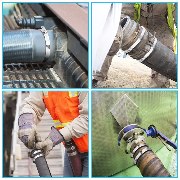 10 PCS Stainless Steel Hose Clamps Pipe Clip Fuel Line Clip, Size: 91-114mm - Booster Cable & Clip by buy2fix | Online Shopping UK | buy2fix