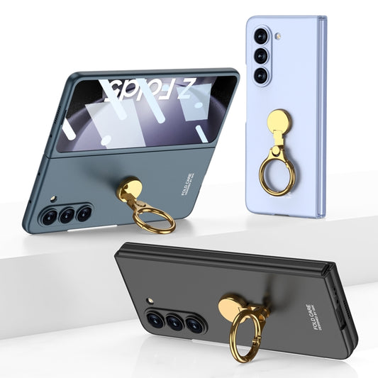 For Samsung Galaxy Z Fold5 GKK Ultra-thin Triaxial Ring Holder PC Phone Case(Grey) by GKK