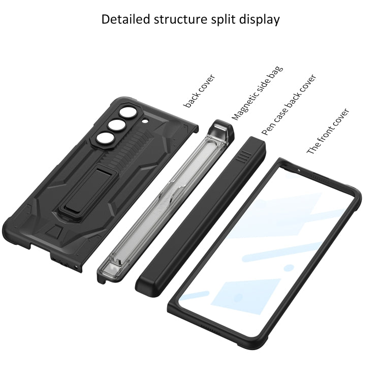 For Samsung Galaxy Z Fold5 GKK Integrated Folding Battle Shell PC Phone Case with Pen Box(Silver) by GKK