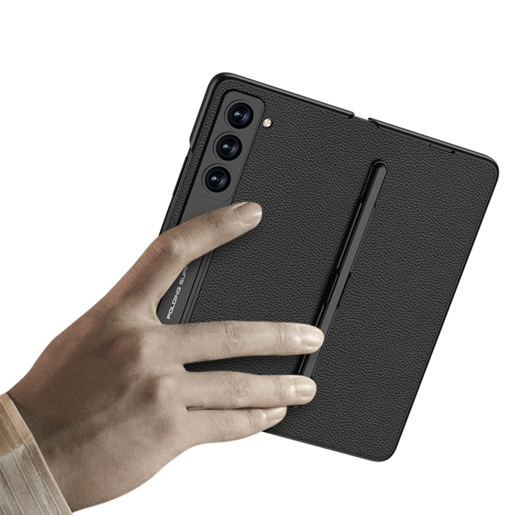 For Samsung Galaxy Z Fold5 GKK Flip Leather All-Inclusive Phone Case with Pen Holder(Silver) by GKK