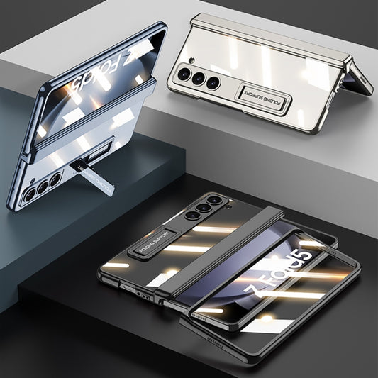 For Samsung Galaxy Z Fold5 GKK Integrated Magnetic Phantom Hinge Folding Phone Case with Stand(White) by GKK