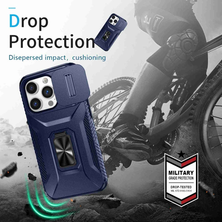 For iPhone 13 Pro Sliding Camshield Holder Phone Case(Blue) - iPhone 13 Pro Cases by buy2fix | Online Shopping UK | buy2fix