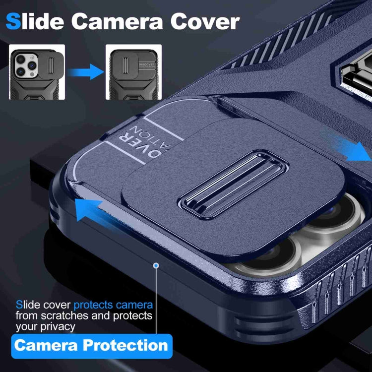 For iPhone 13 Pro Sliding Camshield Holder Phone Case(Blue) - iPhone 13 Pro Cases by buy2fix | Online Shopping UK | buy2fix