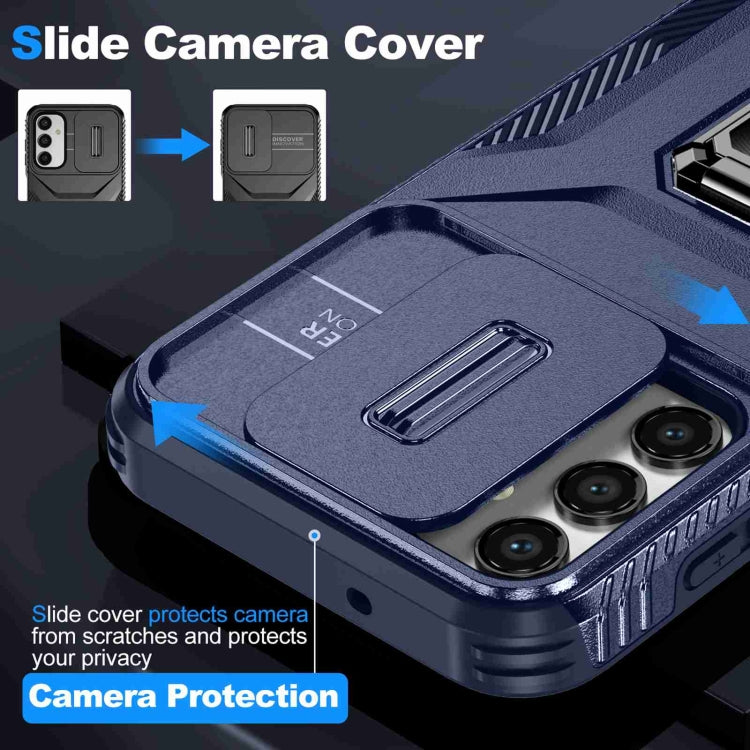 For Samsung Galaxy A14 5G Sliding Camshield Holder Phone Case(Blue) by buy2fix