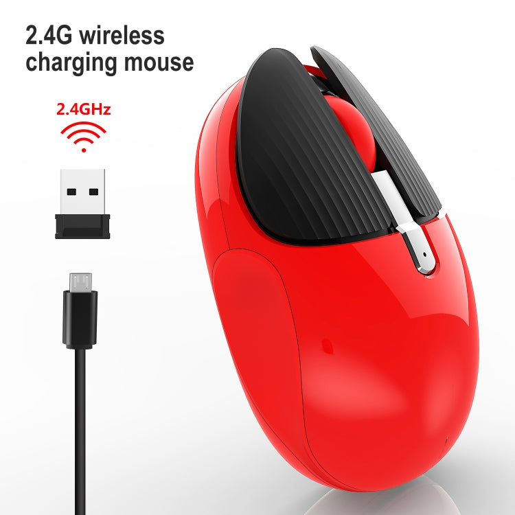 HXSJ M106 2.4GHZ 1600dpi Single-mode Wireless Mouse USB Rechargeable(Red) - Wireless Mice by HXSJ | Online Shopping UK | buy2fix