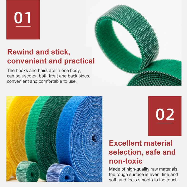 1.2cm 3m Reusable & Dividable Hook and Loop Cable Ties(Random Color Delivery) - Cable Organizer by buy2fix | Online Shopping UK | buy2fix