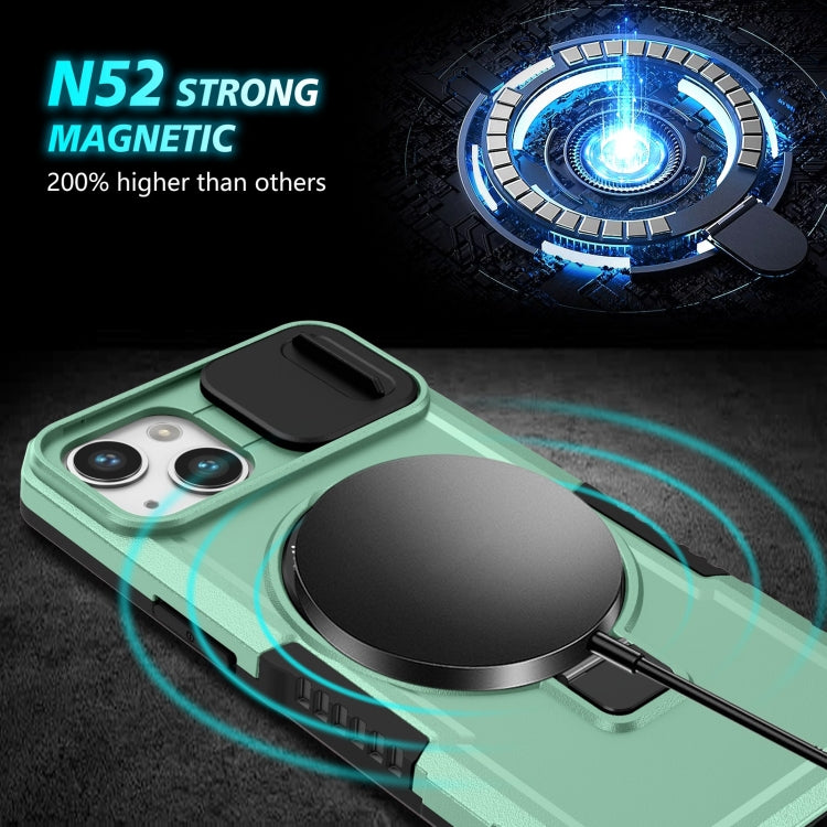 For iPhone 13 Sliding Camshield MagSafe Holder TPU Hybrid PC Phone Case(Light Blue) - iPhone 13 Cases by buy2fix | Online Shopping UK | buy2fix