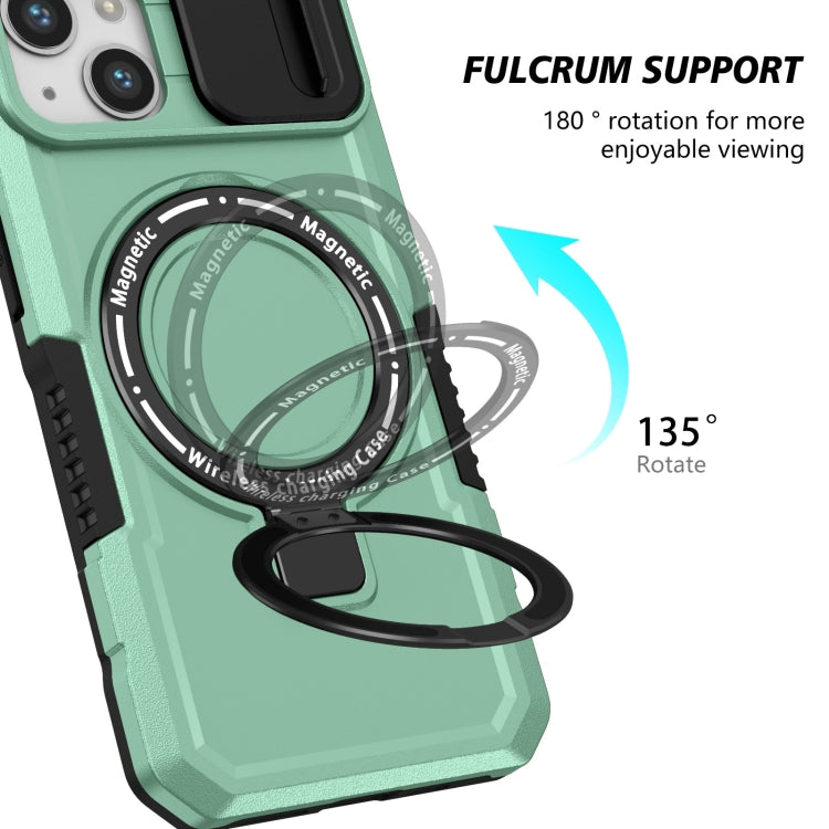 For iPhone 13 Sliding Camshield MagSafe Holder TPU Hybrid PC Phone Case(Light Blue) - iPhone 13 Cases by buy2fix | Online Shopping UK | buy2fix