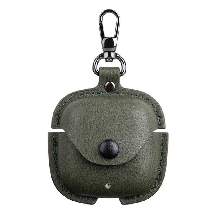 For Huawei FreeBuds SE 2 / SE 3 Leather TWS Earphone Protective Case with Hook(Green) - Huawei Earphone Case by buy2fix | Online Shopping UK | buy2fix