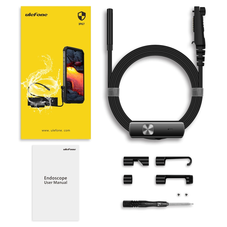 Ulefone Endoscope E1 IP67 Waterproof 3 in 1 Endoscope for Ulefone Power Armor 21 / 19 / 18T / 16 Pro / 13 / Armor Pad(Black) by Ulefone